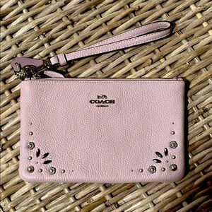 Coach Pink Embellished Wristlet